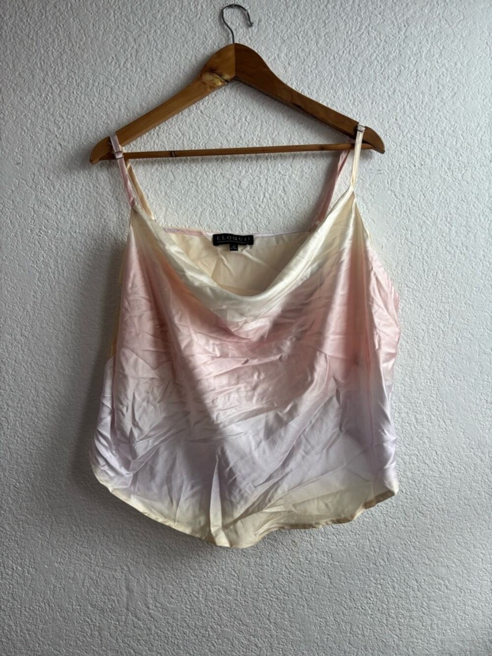 Eloquii Ombre Satin Cowl Neck Camisole Pastel Size 20
